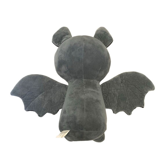 Gray And Black Bat Plush Stuffed Animal Toy White Fangs Hard Eyes - Picture 5 of 13